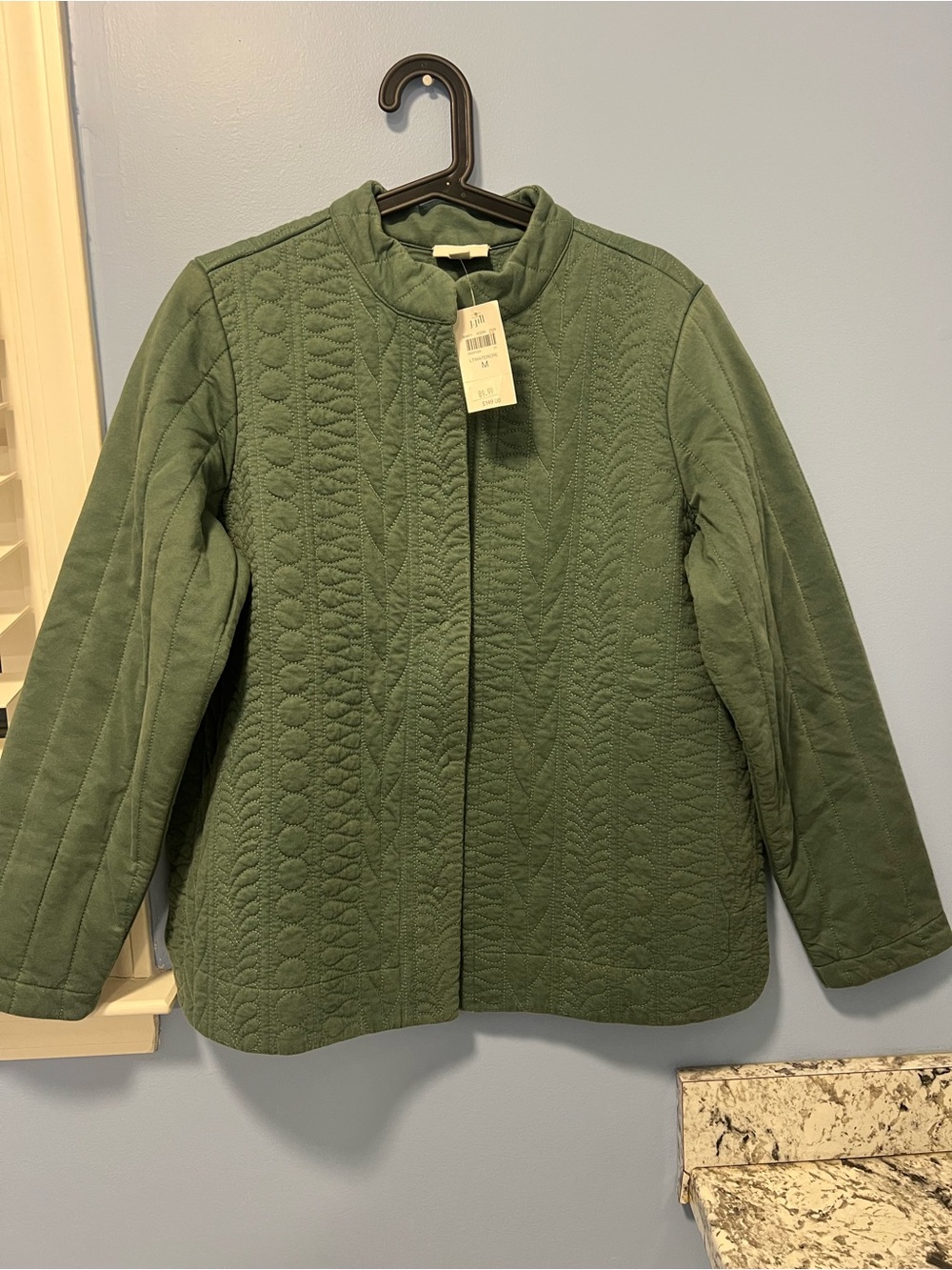 J. Jill Quilted Olive Green Puffer Jacket